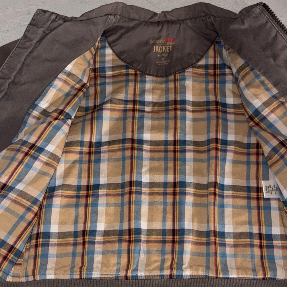 Gently Loved Genuine Kids OshKosh Kids Gray /Olive Greenish Jean Jacket